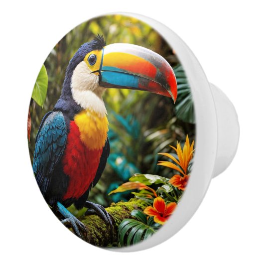 Colorful Toucan Bird Keramische Knop (Rechts)