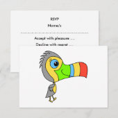 Colorful Toucan Bird. RSVP Kaartje (Voorkant / Achterkant)