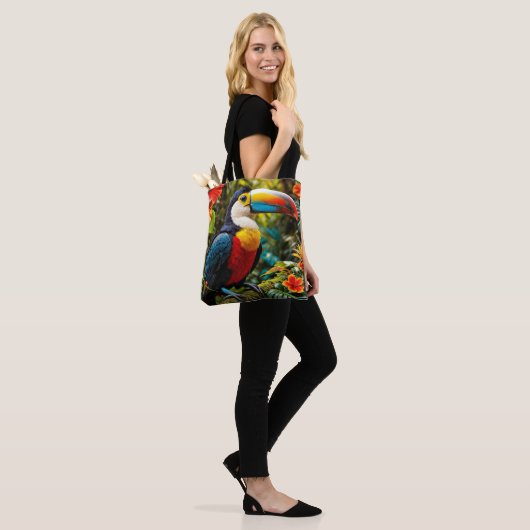Colorful Toucan Bird Tote Bag (Op model)