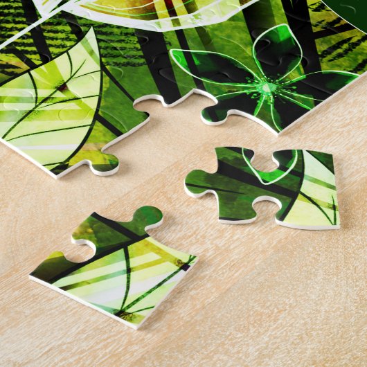 Colorful Toucan en bloemen. Jigzaag Puzzle Legpuzzel (Zijkant)