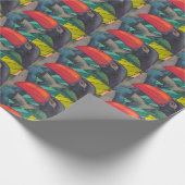 Colorful Toucan Graffiti Cadeaupapier (Hoek)