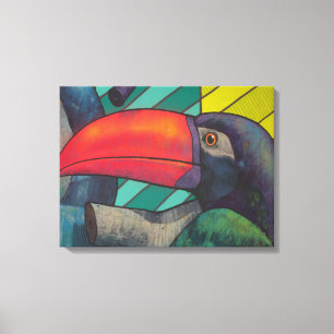 Colorful Toucan Graffiti Canvas Afdruk
