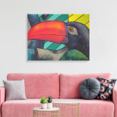 Colorful Toucan Graffiti Canvas Afdruk (Insitu (Woonkamer))