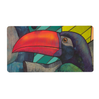Colorful Toucan Graffiti Etiket