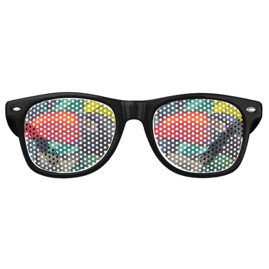 Colorful Toucan Graffiti Retro Zonnebril (Voorkant)