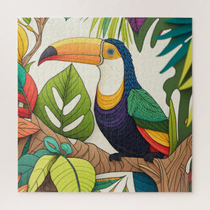 Colorful Toucan Jigzaag Puzzle Legpuzzel