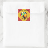 Colorful Toucan op Red and Yellow Birthday Sticker (Tas)
