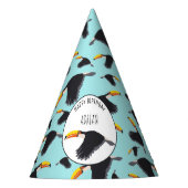 Colorful Toucan Tropical Bird Pattern Birthday Feesthoedjes (Voorkant)