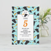 Colorful Toucan Tropical Bird Pattern Birthday Kaart (Staand voorkant)