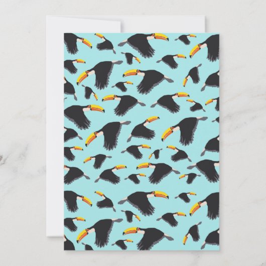 Colorful Toucan Tropical Bird Pattern Birthday Kaart (Achterkant)