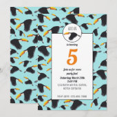 Colorful Toucan Tropical Bird Pattern Birthday Kaart (Voorkant / Achterkant)