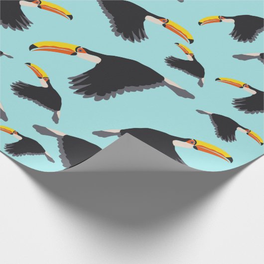 Colorful Toucan Tropical Bird Pattern Cadeaupapier (Hoek)