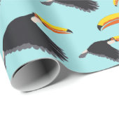 Colorful Toucan Tropical Bird Pattern Cadeaupapier (Rol Hoek)