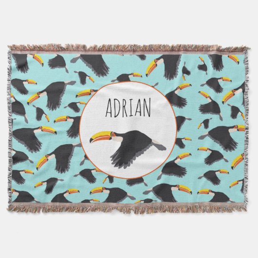 Colorful Toucan Tropical Bird Pattern Deken (Voorkant)