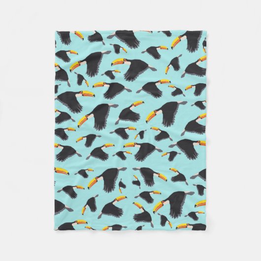Colorful Toucan Tropical Bird Pattern Fleece Deken (Voorkant)