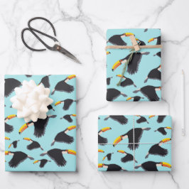 Colorful Toucan Tropical Bird Pattern Inpakpapier Vel