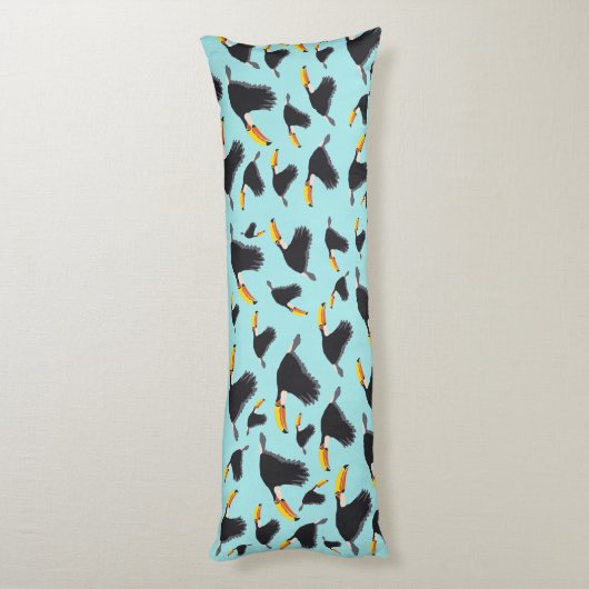 Colorful Toucan Tropical Bird Pattern Lichaamskussen (Achterkant (Verticaal))
