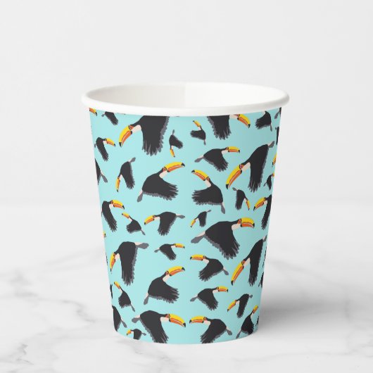 Colorful Toucan Tropical Bird Pattern Papieren Bekers (Links)