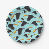 Colorful Toucan Tropical Bird Pattern Papieren Bordje (Voorkant)