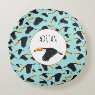 Colorful Toucan Tropical Bird Pattern Rond Kussen
