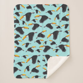 Colorful Toucan Tropical Bird Pattern Sherpa Deken