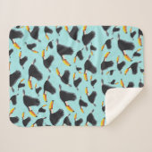 Colorful Toucan Tropical Bird Pattern Sherpa Deken (Voorkant (horizontaal))