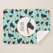 Colorful Toucan Tropical Bird Pattern Sherpa Deken (Voorkant (horizontaal))