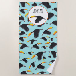 Colorful Toucan Tropical Bird Pattern Strandlaken