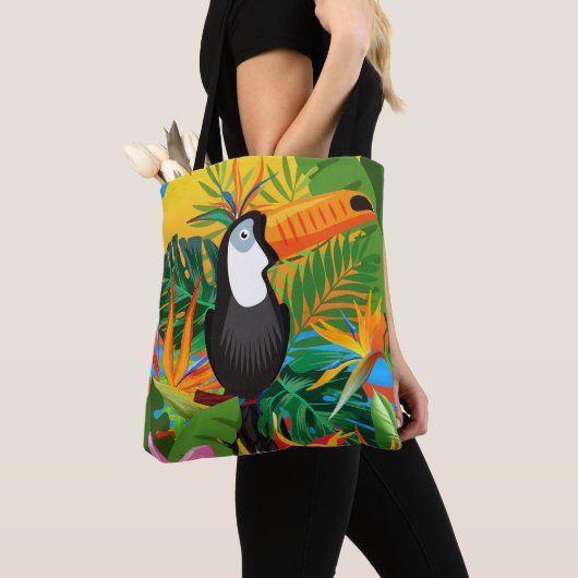 Colorful Toucan Tropical Rainforest Canvas tas (Dichtbij)