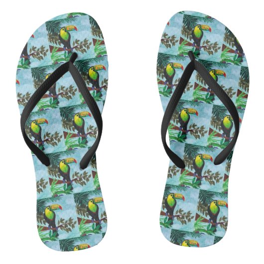 Colorful Toucan tropical regenwoud Teenslippers (Voetbed)