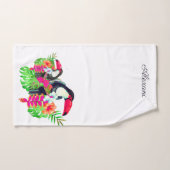 Colorful Toucan vogels tropische bloemen Bath Towe Bad Handdoek (Handdoek)
