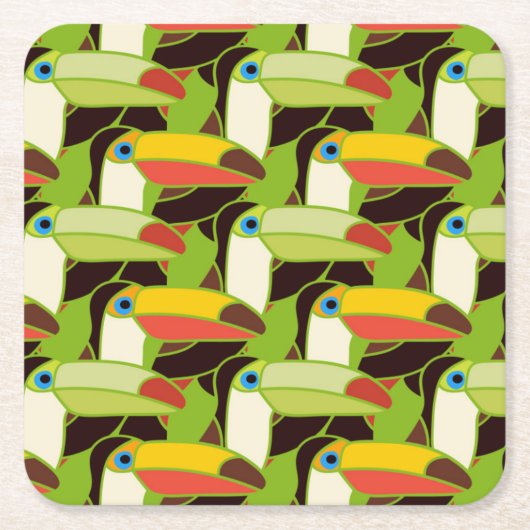 Colorful Toucans 2 Kartonnen Onderzetters (Voorkant)