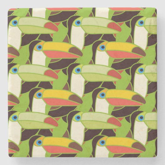 Colorful Toucans 2 Stenen Onderzetter (Voorkant)