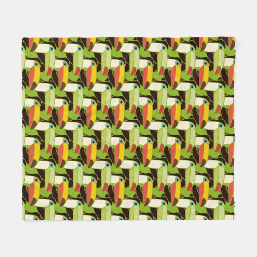 Colorful Toucans Fleece Deken (Voorkant (Horizontaal))