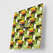 Colorful Toucans Vierkante Klok (Hoek)