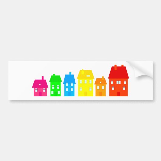 Colorful Town Bumpersticker (Voorkant)