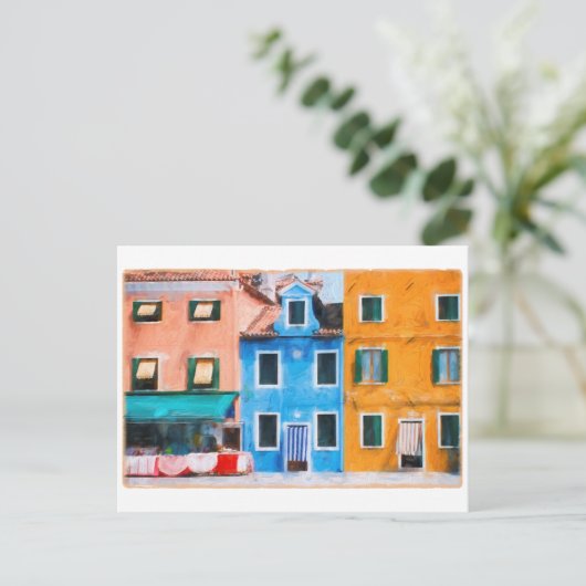 Colorful Town Burano Italy Briefkaart (Staand voorkant)