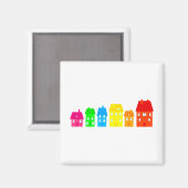Colorful Town Magneet (Voorkant / Achterkant)