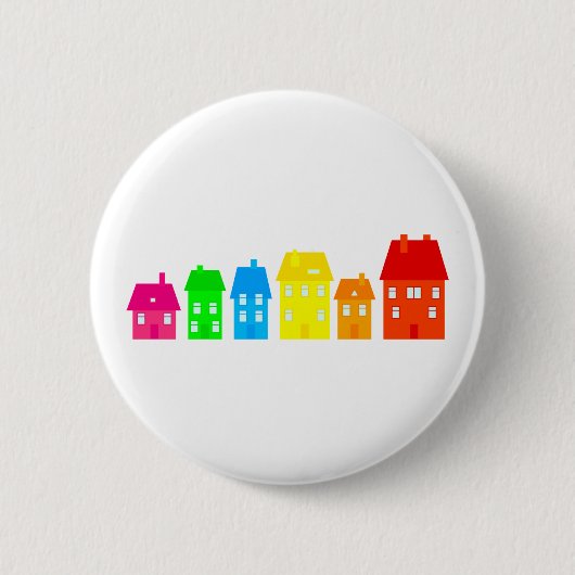 Colorful Town Ronde Button 5,7 Cm (Voorkant)