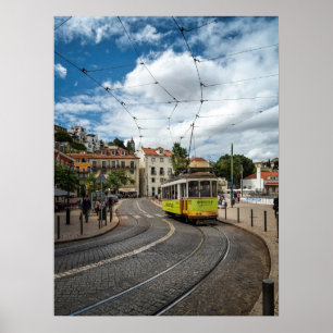 Colorful Traditional Tram Alfama Lissabon Portugal Poster