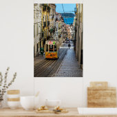 Colorful Traditional Tram Lissabon Portugal Poster (Keuken)
