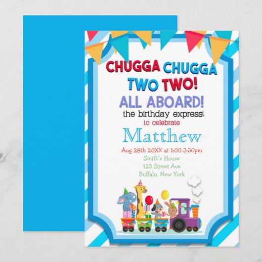 Colorful Train 2e verjaardag (Voorkant / Achterkant)