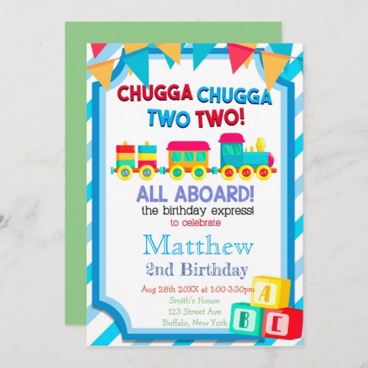 Colorful Train 2e verjaardag (Voorkant / Achterkant)