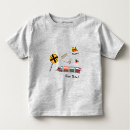 Colorful Train Little Boy First Name Choo Choo Kinder Shirts