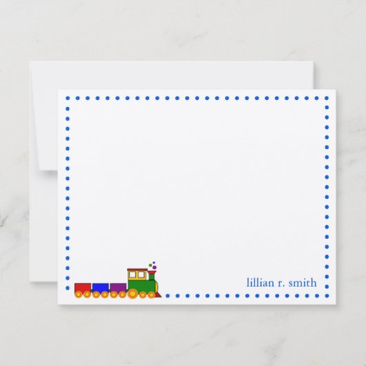 Colorful Train Personalized Note Card Notitiekaartje (Voorkant)