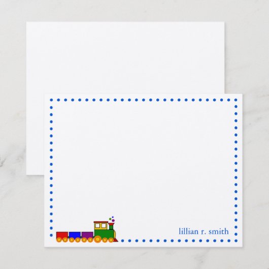 Colorful Train Personalized Note Card Notitiekaartje (Voorkant / Achterkant)