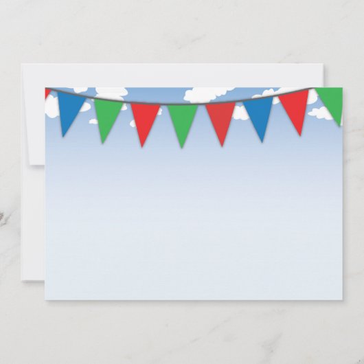 Colorful Transportation Thema Invitation Kaart (Achterkant)