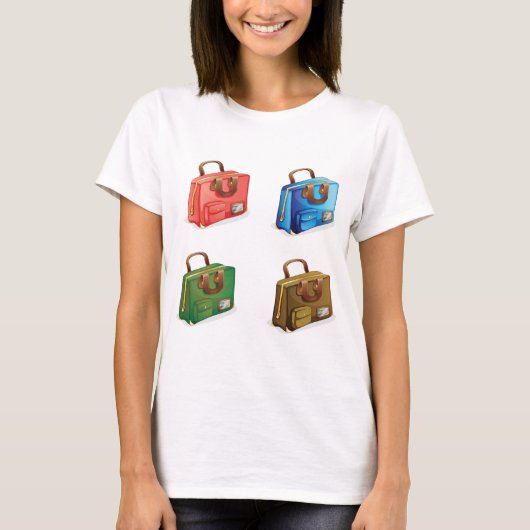 Colorful Travel Briefcase Collection T-shirt (Voorkant)