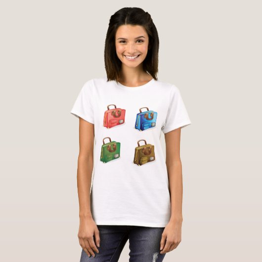Colorful Travel Briefcase Collection T-shirt (Voorkant volledig)