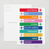 Colorful Travel Bucket List Briefkaart (Voorkant / Achterkant)